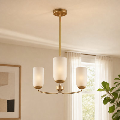 Lustre 3 lumières en verre moderne