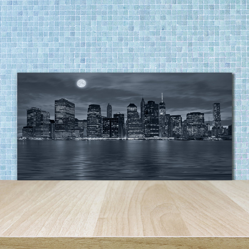 Albur Black And White - New York By Night - No Frame Print on Glass