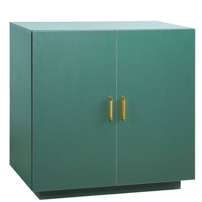 Cat Litter Box Enclosure, 31.5 In Hidden Cabinet, Double - Door Pet House, Indoor Washroom, Particle Board, Stable Base, Easy Access Collision Pads, Assembly