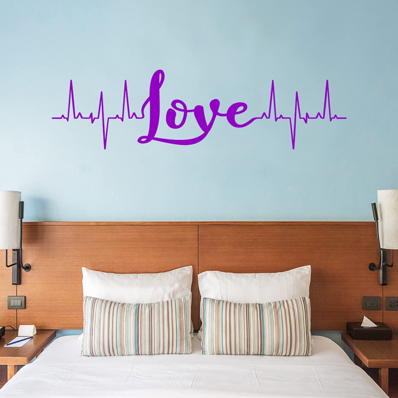 Adhésif décoratif «Love Heartbeat», H 14 po x l 50 po, Violet