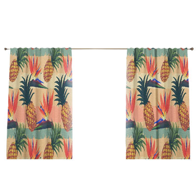 Paire de rideaux occultant avec passe-tringle Floral