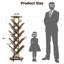 127cm H x 40cm W Metal Step Bookcase,16-Tier Tree Rotating Bookshelf, 360 Degree Spinning Standing Bookcase, Corner Bookcase with casters-553025160