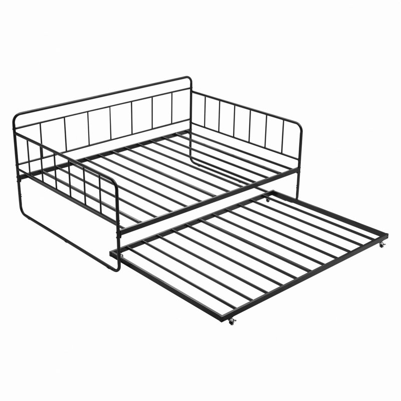 Daybed Frame Metal Day Bed With Trundle And Metal Slats