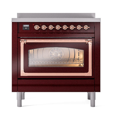 ILVE Nostalgie II Series 36 in. Induction Range with 6 Induction Elements (Glass Door)