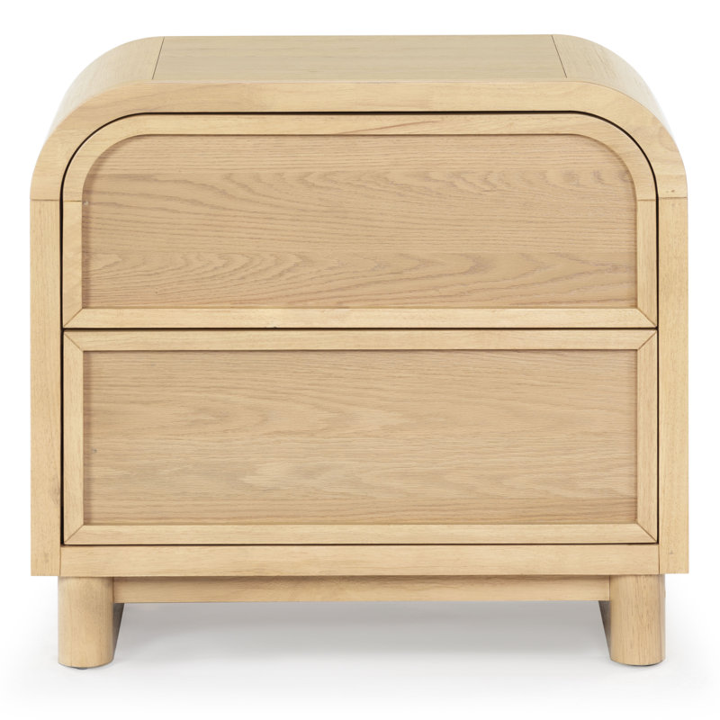 Tosheba 2 Drawer Wood Nightstand, Natural