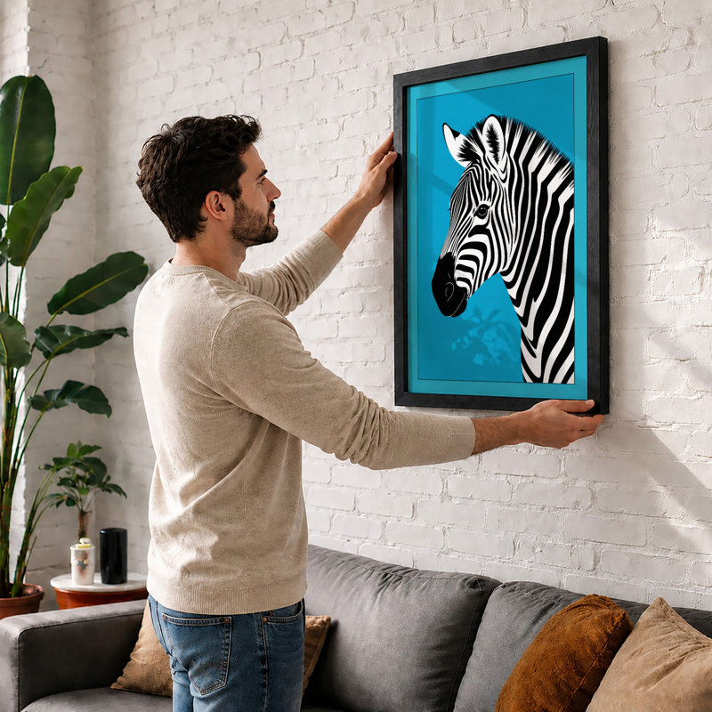 Zebra Profile Modern 1 Piece Single Picture Frame Wall Art, A4 - 29.7 x 21.0 cm, Oak