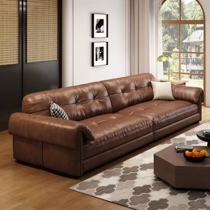 Canapé simple brun simple et créatif, H 33,07 po x l 98,43 po x P 39,37 po