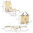 Folding Beach Lounge Chair With Face Hole And Arm Slots, 5-Level Adjustable Sun Lounger Tanning Chair With Pillow-733608128