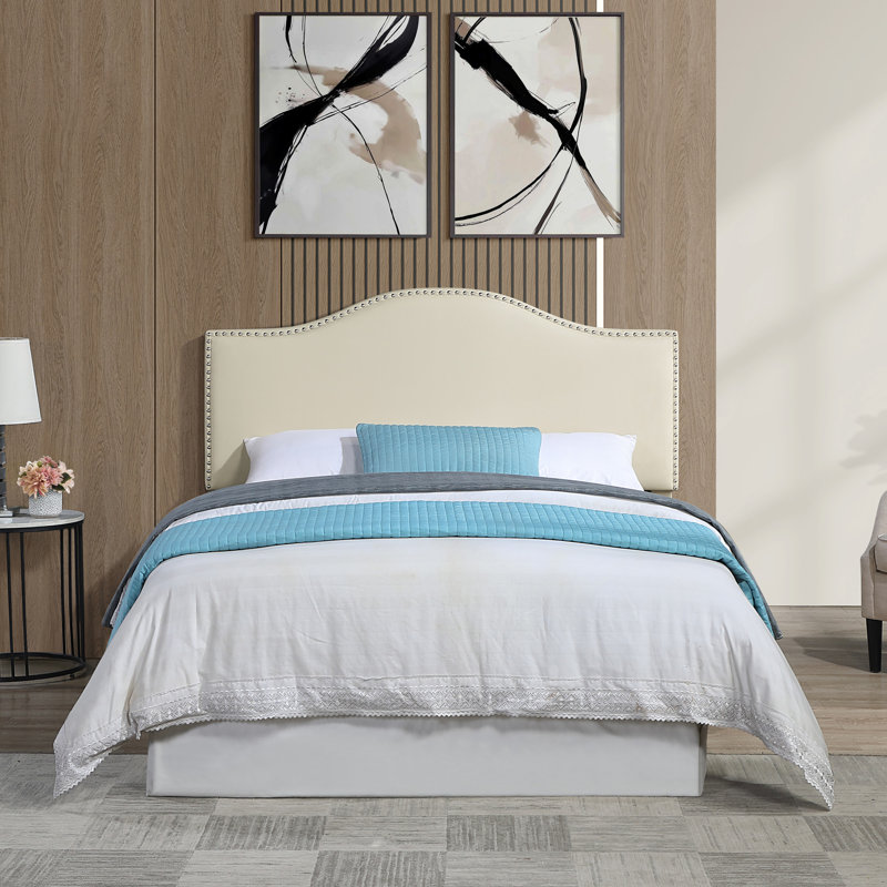 Zoe Cream Faux Leather Queen/Full Headboard