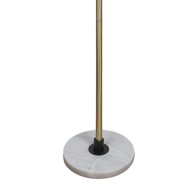 Lampe sur pied branche céleste - marbre blanc - noir mat et or doux - globes en verre givré