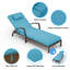 Ensemble de 2 chaises longues pliantes en rotin pour l'extérieur avec dossier réglable à 5 positions, chaise longue de piscine avec coussin et coussin-336683396