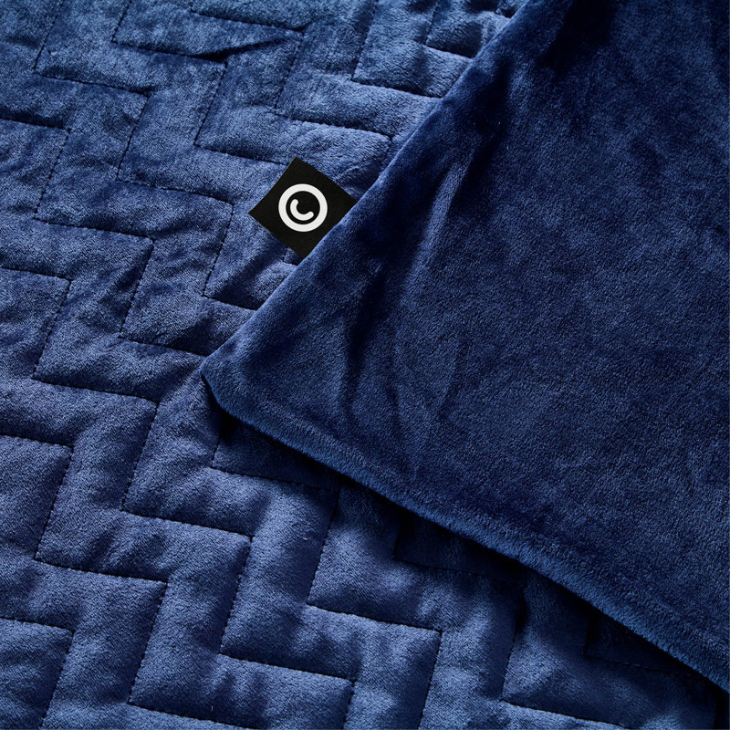 Couverture lestée pour chambre Enia, l 48 po x L 72 po, Bleu marine, 8 lb