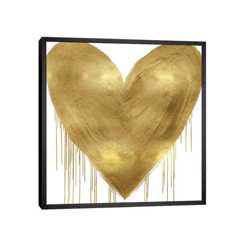 Big Hearted Gold by Lindsay Rodgers - Print on Canvas, Black Framed Canvas, 66.04 cm H x 66.04 cm W