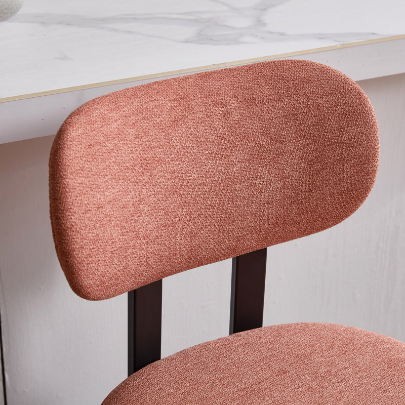 Ensemble de 2 tabourets de bar de 26 po avec tabourets de bar en tissu de hauteur comptoir et chaises de cuisine avec pieds en métal noir