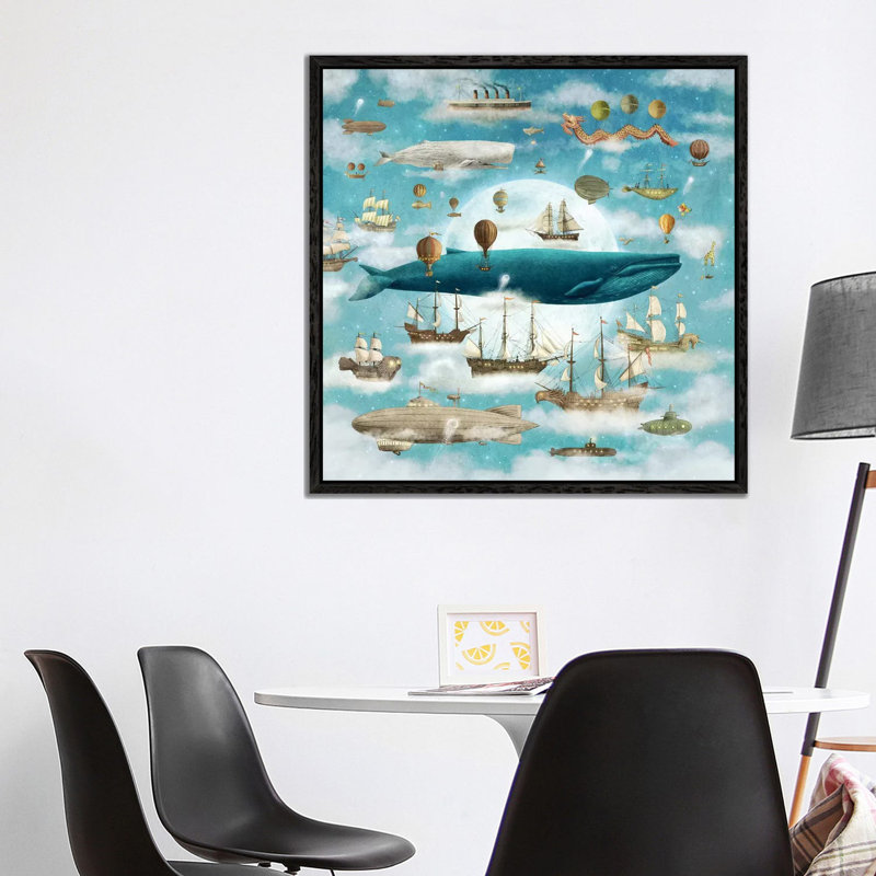 Ocean Meets Sky Square #3 by Terry Fan - Gallery-Wrapped Canvas Giclée on Canvas, 93.98 cm H x 93.98 cm W, Black Framed