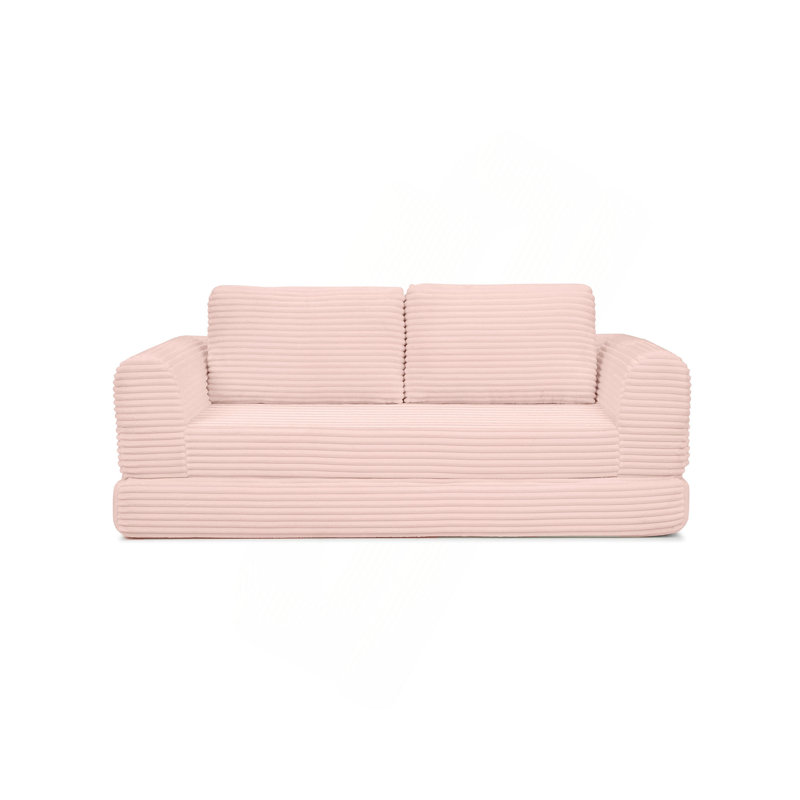 2-In-1 Folding Convertible Sofa Bed, Modern Corduroy Sleeper Couch With 2*Pillows, Futon Modular Upholstered Boneless Sofa With Pull-Out Bed,Folding Floor Modular Couch For Living Room
