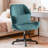 Cross Legged Office Chair With Wheels, Armless Desk Chair With Wide Seat And Tall Back, Ergonomic Curved Seat For Bedroom, Office & Home-629810411