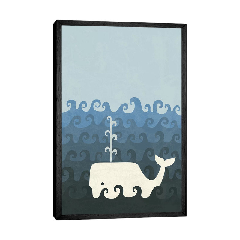 The Whale by HandsOffMyDinosaur - Gallery-Wrapped Canvas Giclée on Canvas, Black Framed, 101.6 cm H x 66.04 cm W