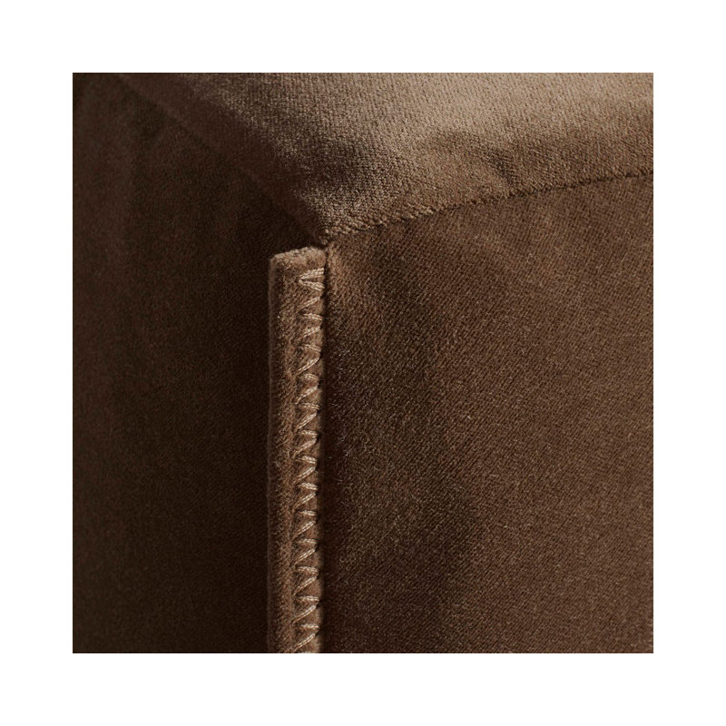 Cleon Chaise Lounge, Right Hand Facing, Coffee Velvet Polyester Blend
