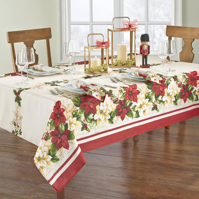 Farias Floral Oblong Christmas Tablecloth