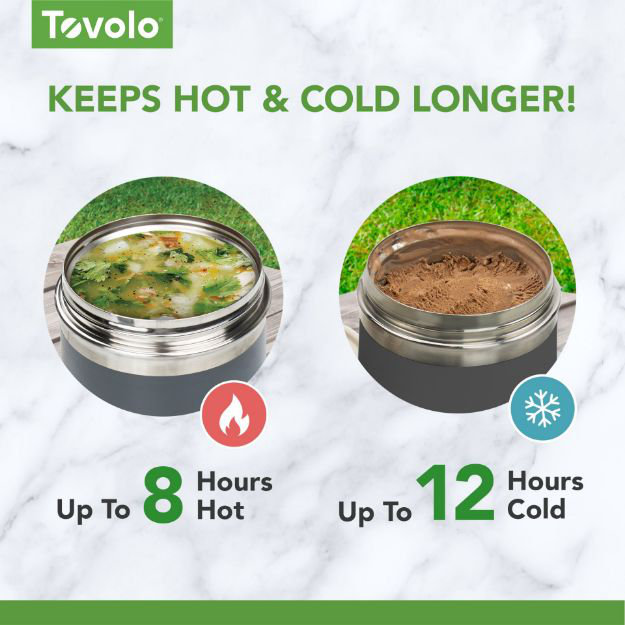 Tovolo Stainless Steel Insulated Food Traveler, White, Marine Blue