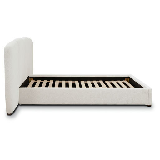 Acadia Queen Bed in Froth White Boucle
