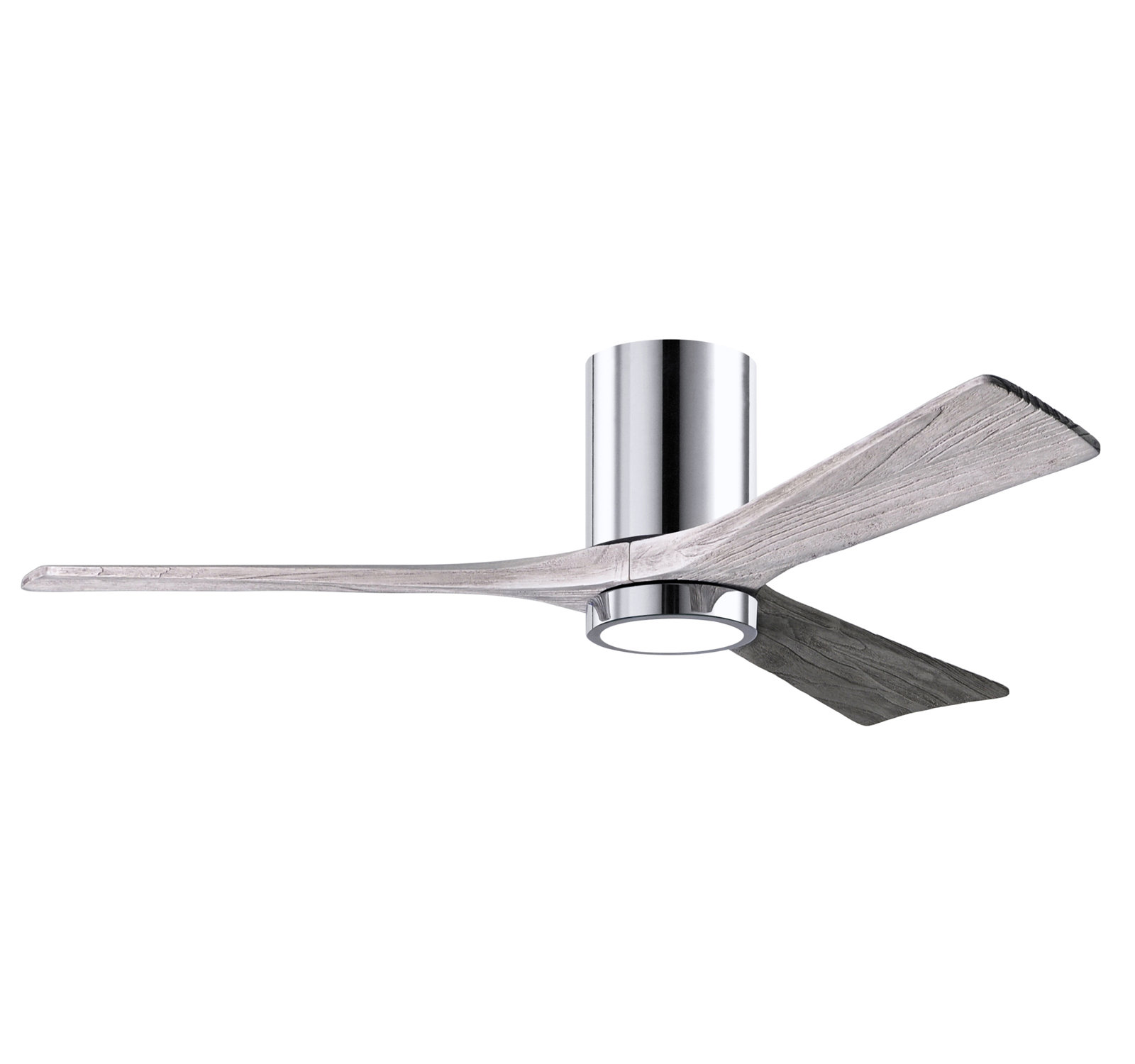 Olivier Ceiling Fan with LED Light Kit, Polished Chrome, 52", Barn Wood Tone