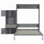 Queen Size Murphy Bed with Storage, Wine Rack, Glass Holder, and LED Strip, Perfect for Modern Spaces-1558474333
