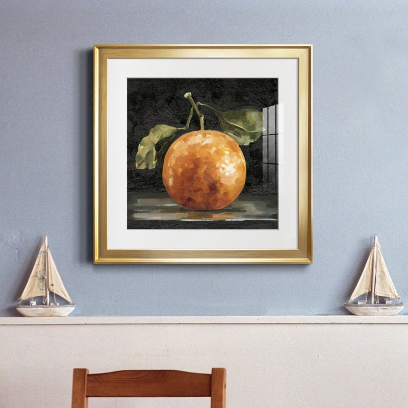 7_Orange foncé Deux I-Premium, reproduction encadrée - prête à être accrochée, H 26,5 po x l 26,5 po x P 1,5 po, Blanc