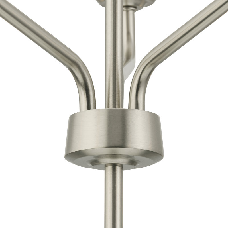 Lustre à neuf lumières avec verre transparent Celino, Nickel brossé