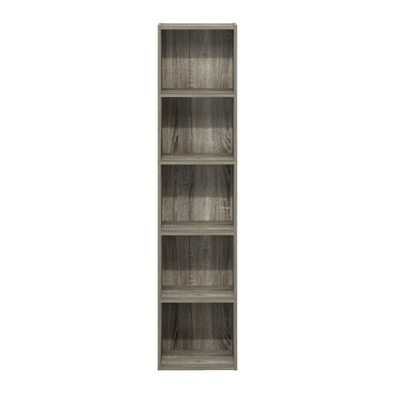 Cannice Bookcase, (5 Shelves) 52.1" H x 12" W x 9.3" D, French Oak