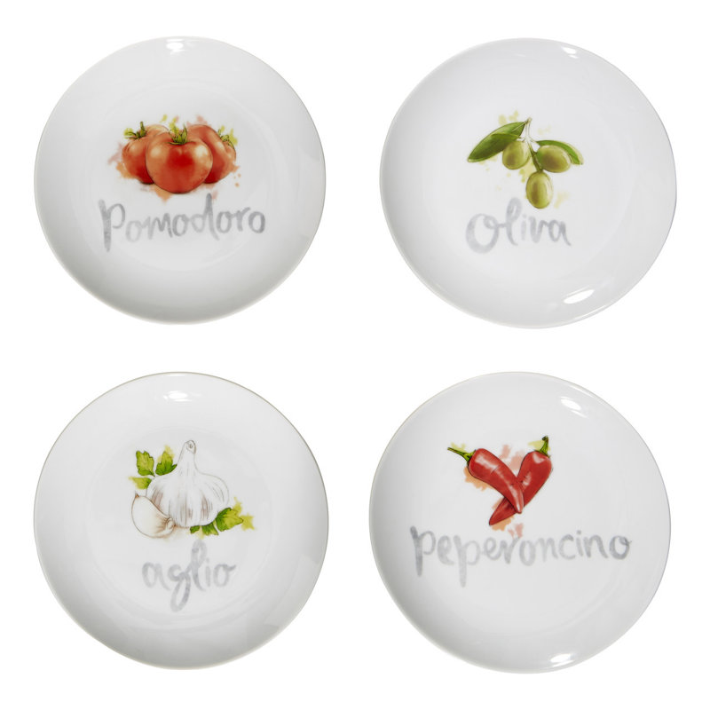 19cm Porcelain China Appetiser Plate, Set of 4