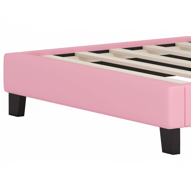Lit princesse rembourré, lit plateforme, Simple, Rose