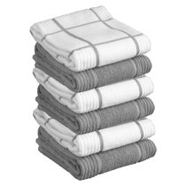 Anncy Kitchen Dish Towels, 100% Cotton Dobby Weave Terry Towel Set