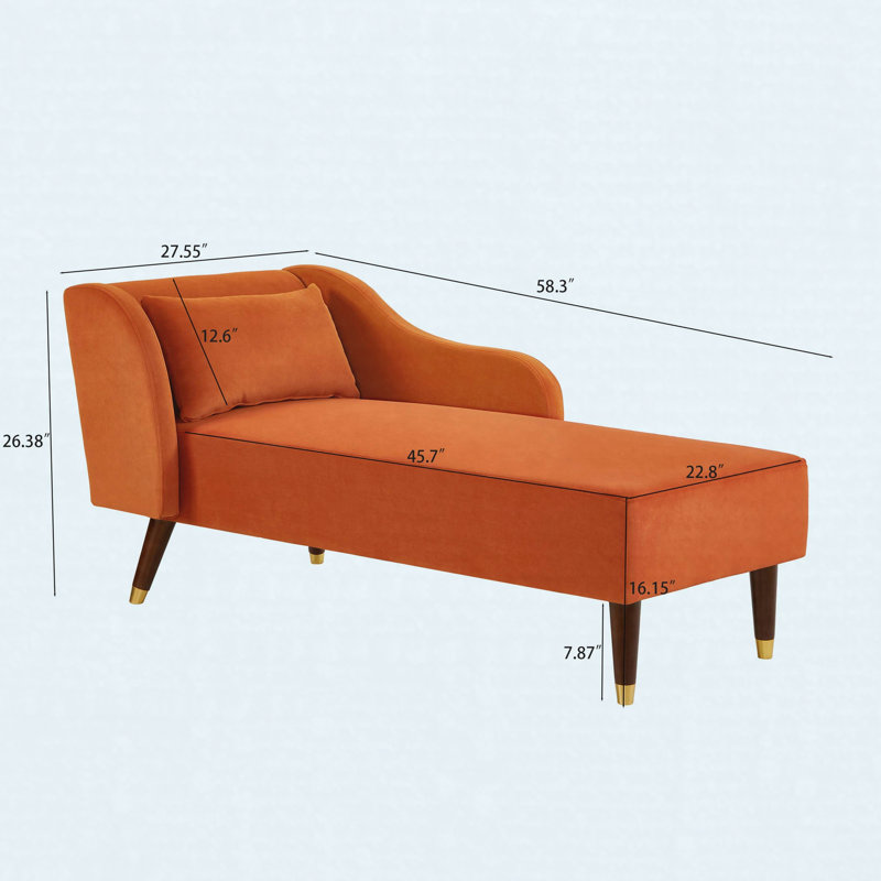 Revêtement en velours de chaise longue Modern, Orange