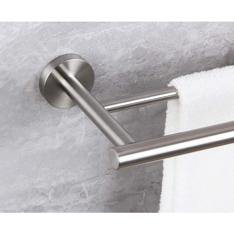 Élégant support mural pour barre à serviettes de 23,6 po - Acier inoxydable, pour la salle de bain, la chambre à coucher, la salle de lavage, la cuisine à fixation rapide