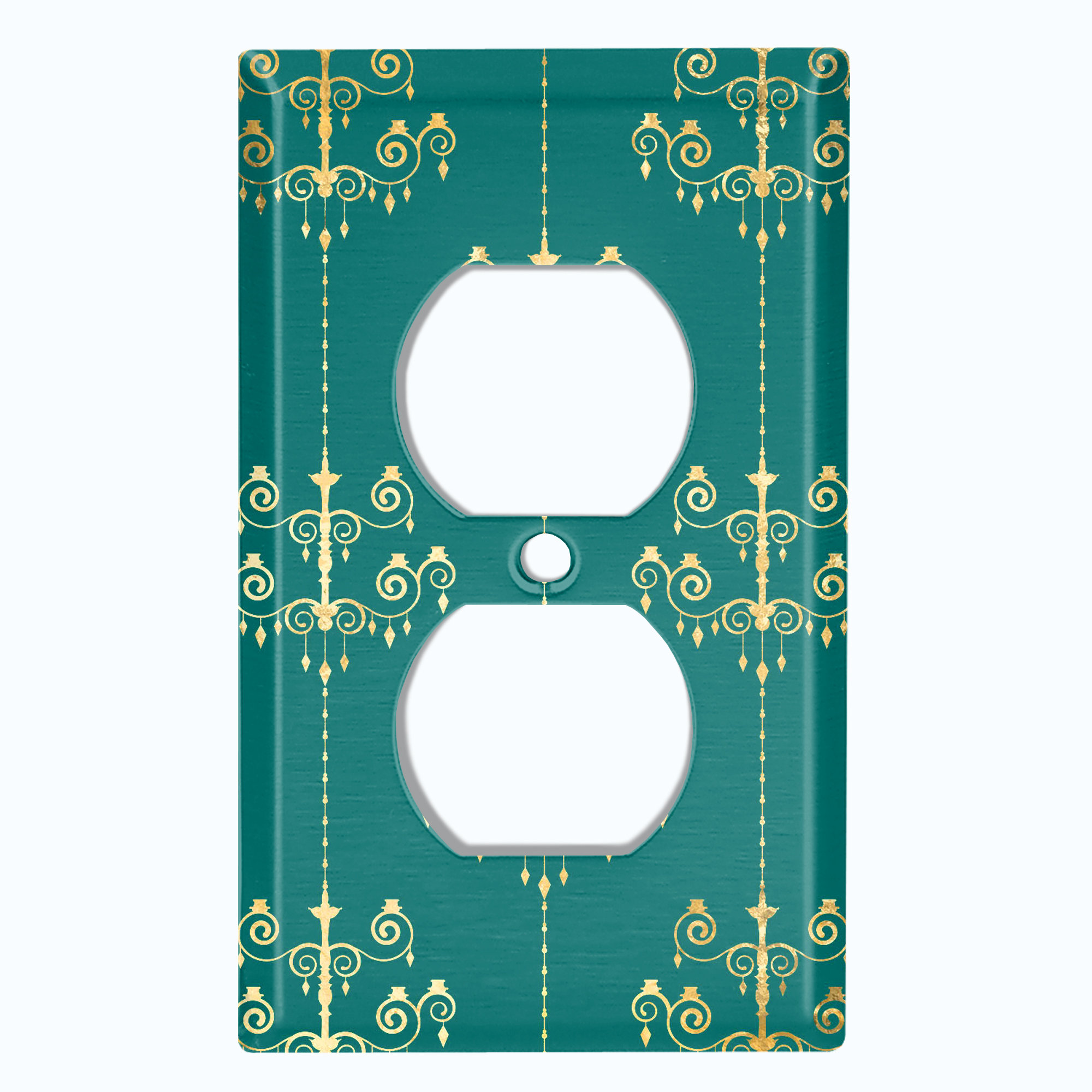 WorldAcc Metal Light Switch Plate Outlet Cover (Damask Golden ...