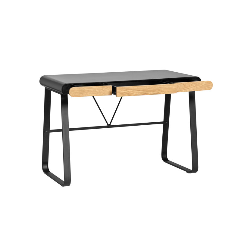 Megaira Metal Base Writing Desk, Black