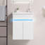 Meuble-lavabo de salle de bain avec lavabo, lumière à détection de radars, rangement pour petits espaces, meuble-lavabo de salle de bain