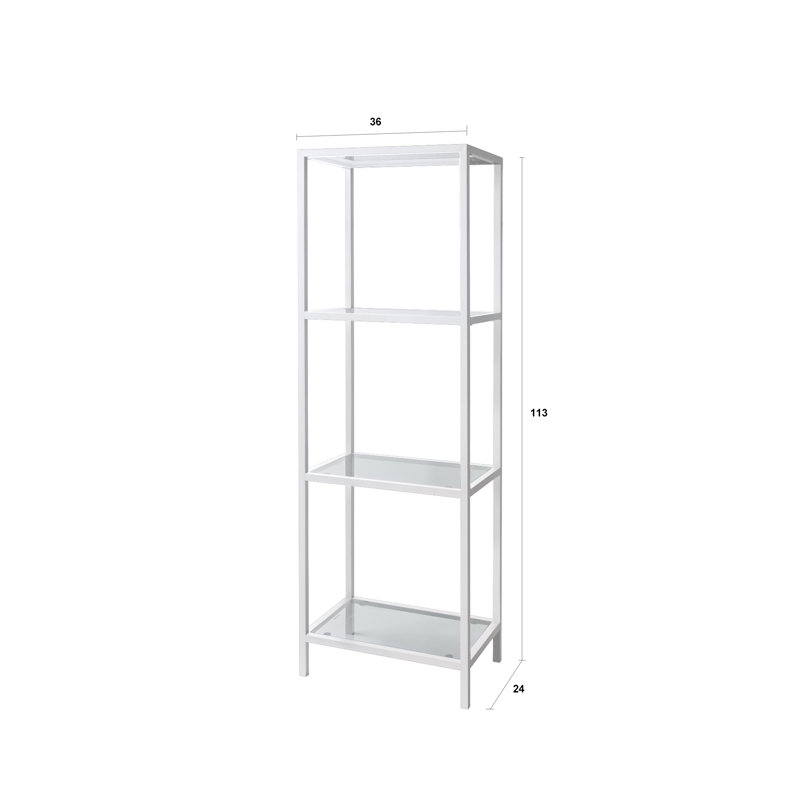 Equan 36cm W Steel Shelving Unit, White