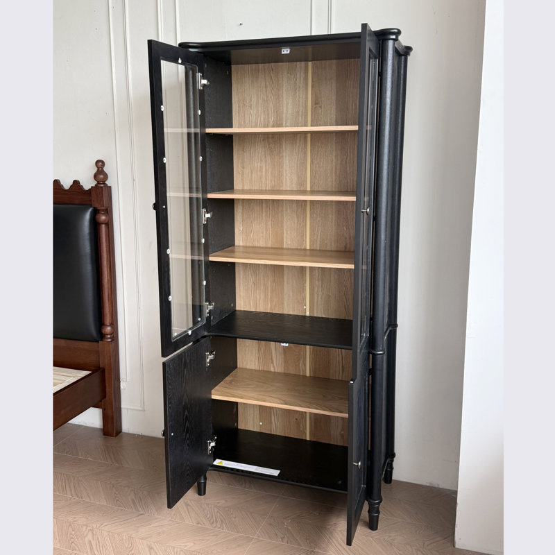 Vitrine ajustable en verre MDF de style Mid-Century moderne pour les salons, les cuisines ou les bureaux