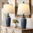 24.5" Ceramic Bedside Table Lamp with Oatmeal Fabric Shade, 2-Way Switch, LED Bulb Included-915591957