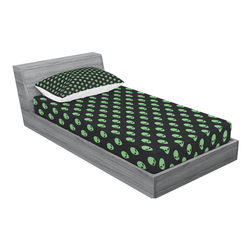 Alien Microfiber Sheet Set, Twin Sheet Set with Fitted Sheet