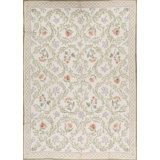 Hand-Knotted High-Quality Ivory and Ivory Area Rug