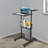 Standing Black Computer Desk 27” With Casters