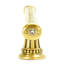 Cache 8 inch center to center pull with center decorated with swarovski crystals in finish Museum Gold