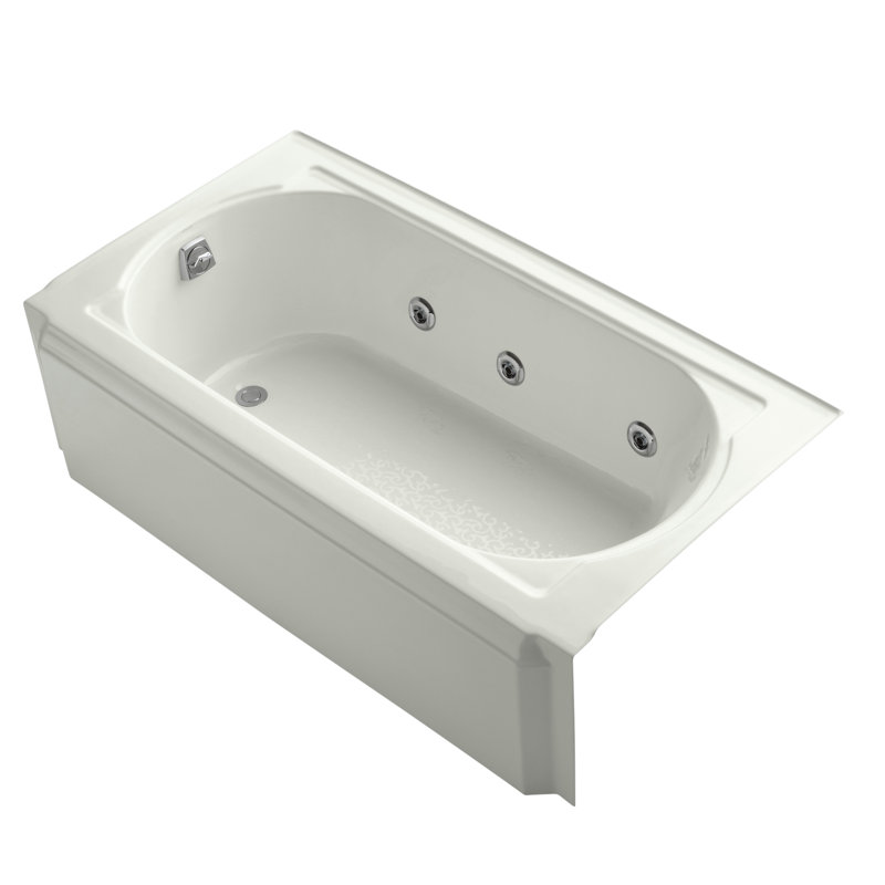 Memoirs Alcove 60" x 33.75" Whirpool Bathtub, Dune