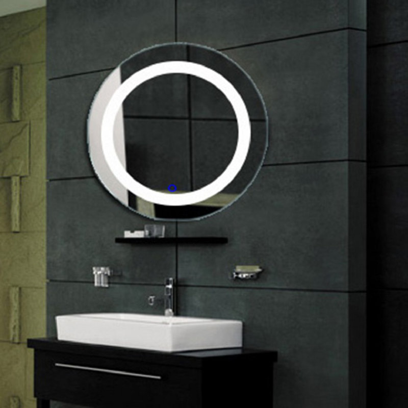 Miroir mural meuble-lavabo de salle de bain moderne et lumineux