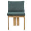  Ensemble de 2 chaises de salle à manger rembourrées 20 ", style japonais, avec dossier en bois cannelé et pieds côtelés, 20", vert