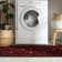 Ottohome Non-Slip Floral Leaves Area Rug For Living Room, Hallway, Entryway Rug, Dark Red